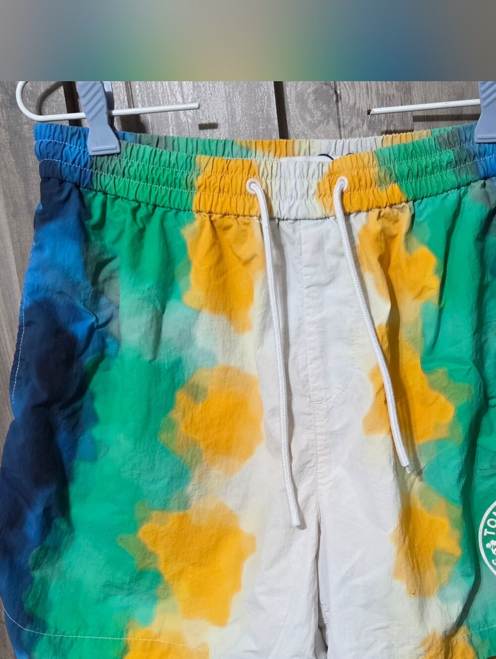 Tommy Jeans Hilfiger Mens Large Nylon Swim Shorts Trunks Tie Dye Summer Vibes